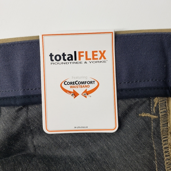 Roundtree and Yorke Total Flex Classic Fit Core Comfort Waistband Cuffed Pleated - Picture 9 of 14